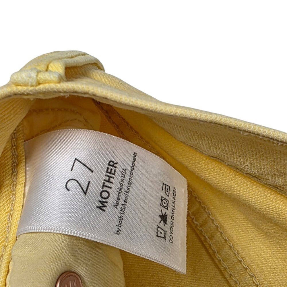 MOTHER The Maven Wide Hem Ankle Jeans, Chalk It Up Sunshine, High Rise, Size 27 - Picture 11 of 14